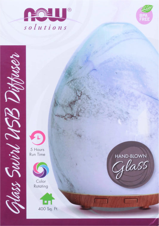 Now Foods, Ultrasonic Glass Swirl USB Essential Oil Diffuser