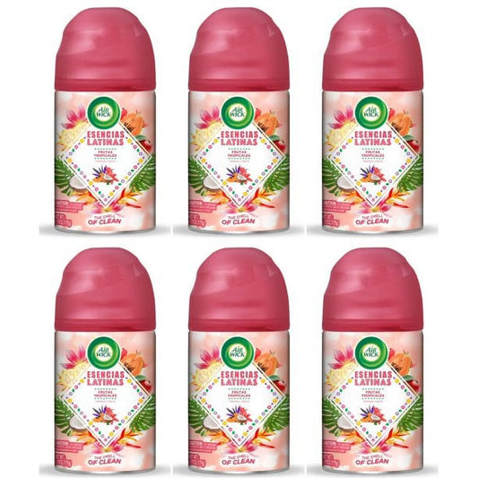 Air Wick Pure Freshmatic 6 Refills Automatic Spray, Tropical Fruit, Air Freshener, Essential Oil, Odor Neutralization, 5.89 Ounce