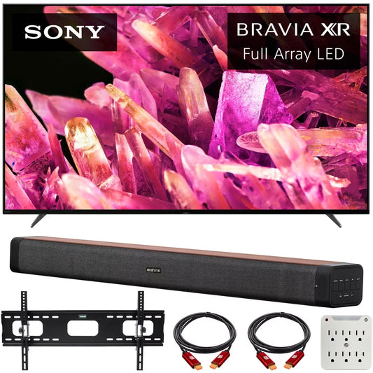 Sony XR55X90K Bravia XR 55 X90K 4K HDR Full Array LED Smart TV (2022 Model) Bundle with Deco Home 60W 2.0 Channel Soundbar, 37-100