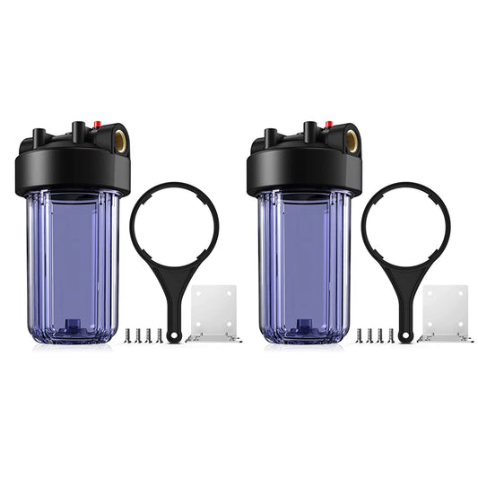 2Pack SimPure 10 x 4.5 Big Clear Water Filter Housing for Whole Home Water Filtration, Sediment Water Filter System