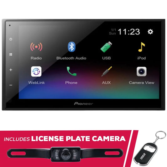 Restored   Pioneer DMH-341EX 6.8 Multimedia Receiver with License Plate Camera (Refurbished)