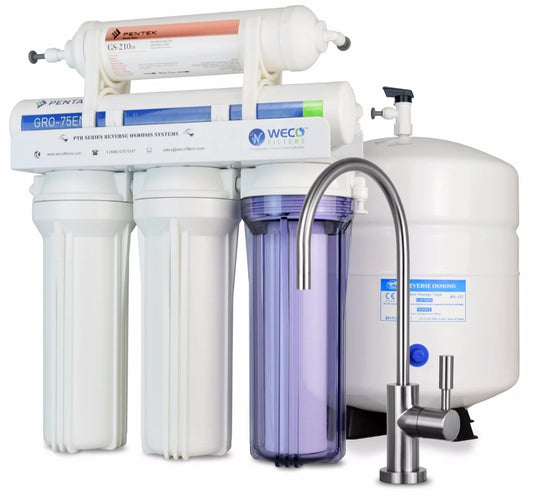 WECO VGRO-75GS-210DI High Efficiency Reverse Osmosis Drinking Water Filtration System with TDS Filter