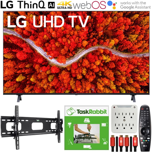 LG UP8070PUA 75 Inch 4K UHD 2021 Smart TV with TaskRabbit Installation and Wall Mounting Bundle for 80 Series (75UP8070PUA)