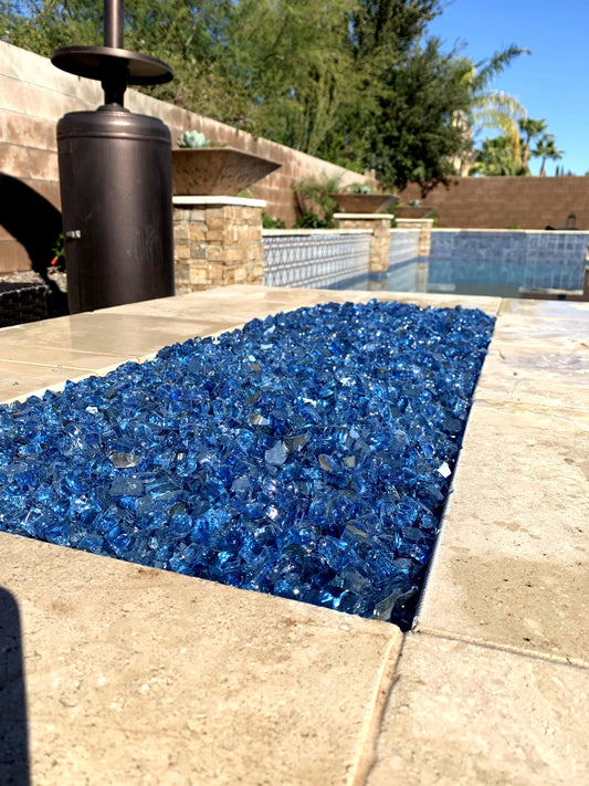 Element Fireglass 0.50 Pacific Blue Reflective Fire Glass, 10 lb