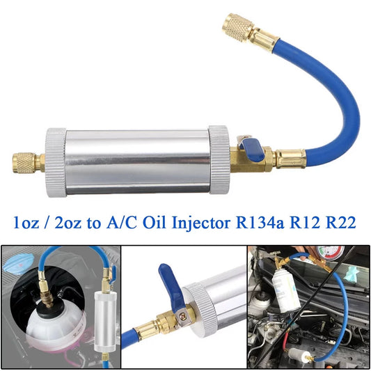 ALLTIMES R12 R22 R134A Air Conditioning Car Oil Injection Tool 2 Ounce Fast Filling No Leaking Pure Liquid Oil Coolant Filler Tube