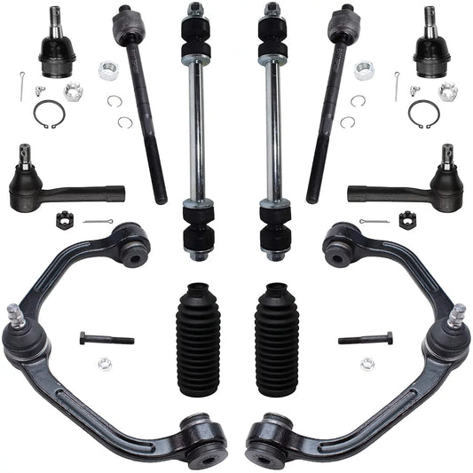 Detroit Axle - Front End 12pc Suspension Kit for Ford Ranger Mazda B2300 B2500 B3000 B4000, 2 Upper Control Arms 2 Lower Ball Joints 4 Inner Outer Tie Rods 2 Boots 2 Sway Bars Replacement