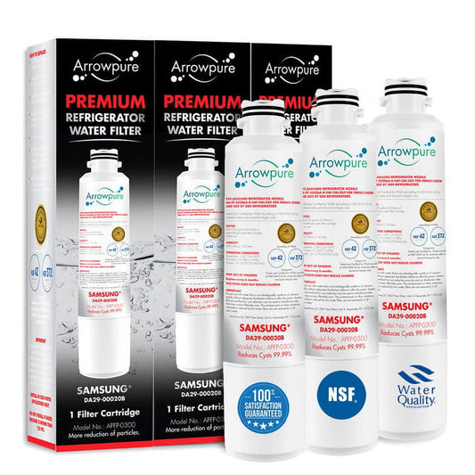Arrowpure Premium DA29-00020B Refrigerator Water Filter Cartridge | Certified According to NSF 42&372 | Compatible with Samsung DA29-00020A, HAF-CIN, HAF-CIN/EXP, RF263TEAESR, RF4287HARS, 5 Pack