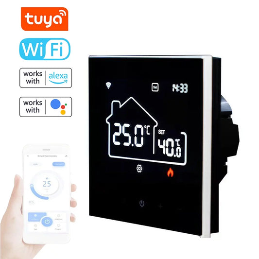 OWSOO WiFi Indoor Central Air Conditioning Thermostat Floor Heating All-in-One Temperature Regulator Digital Display Intelligent Thermostat Mobilephone APP Control Compatible with and Assistant