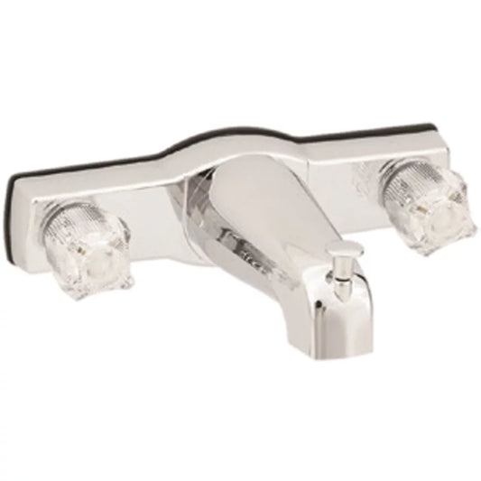 American Brass J68 RV Metallic Chrome Tub/Shower Diverter Faucet with Crystal Handles 8 - Includes Shower Kit