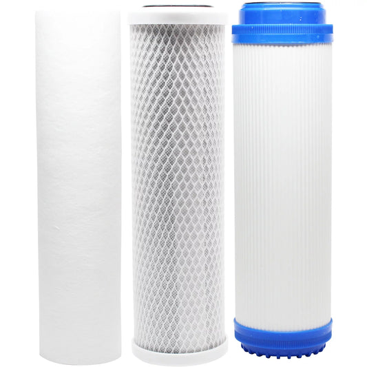 Replacement Filter Kit for AMPAC USA AP-CT20CL RO System - Includes Carbon Block Filter, PP Sediment Filter & GAC Filter - Denali Pure Brand