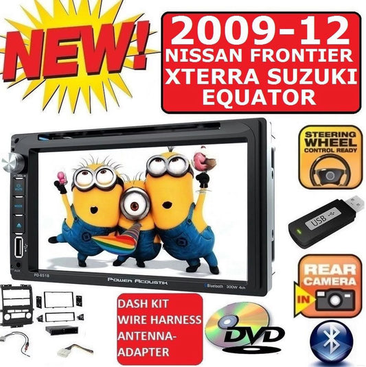 POWER ACOUSTIK AM/FM CD/DVD TOUCHSCREEN BLUETOOTH/USB/EQ CAR RADIO STEREO PKG