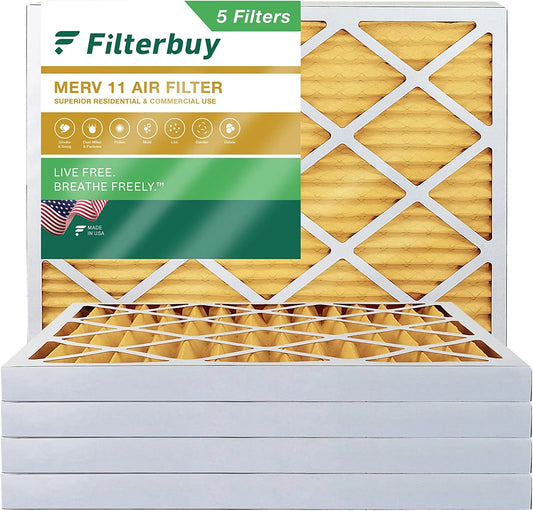 Filterbuy 30x32x2 MERV 11 Pleated HVAC AC Furnace Air Filters (5-Pack)
