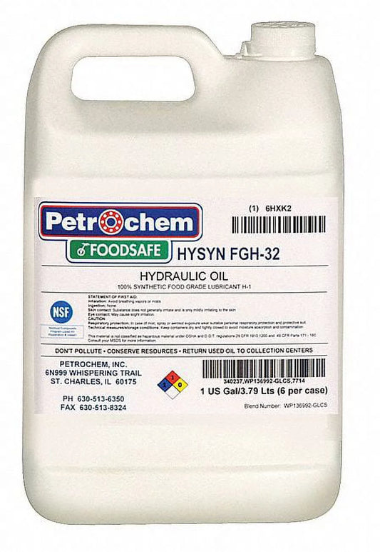 Petrochem Syn Hydraulic Oil,Food Grade,1gal,ISO 32  HYSN FGH-32-001