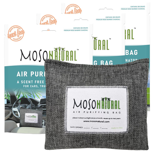 Moso Natural Air Purifying Bag. (3 Pack) A Scent Free Odor Eliminator For Cars, Trucks and SUVs. Premium Moso Bamboo Charcoal Odor Absorber. (Linen)