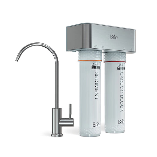 Brio 2-Stage Under Sink Filtration System, 950-Gallon Capacity Sediment & Carbon Filters