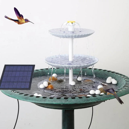 AISITIN 3 Tiered Bird Bath with 2.5W Solar Pump, DIY Solar Fountain Detachable and Suitable for Bird Bath, Garden Decoration