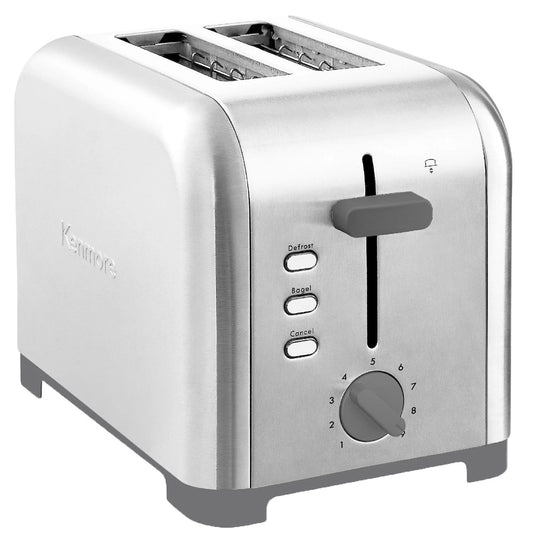 Kenmore 2-Slice Stainless Steel Toaster Wide Slot Bagel, Defrost