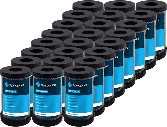 SpiroPure SP-C1-478 5x2.5 5 Micron Dual Purpose Sediment and Carbon Water Filter Cartridge C2 155022-43 (Case of 24)