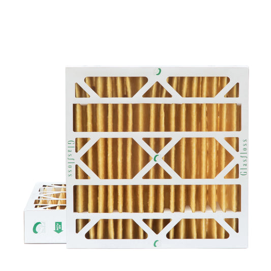 2 Pack of 20x20x4 MERV 11 Pleated 4 Inch Air Filters by Glasfloss. Actual Size: 19-1/2 x 19-1/2 x 3-3/4