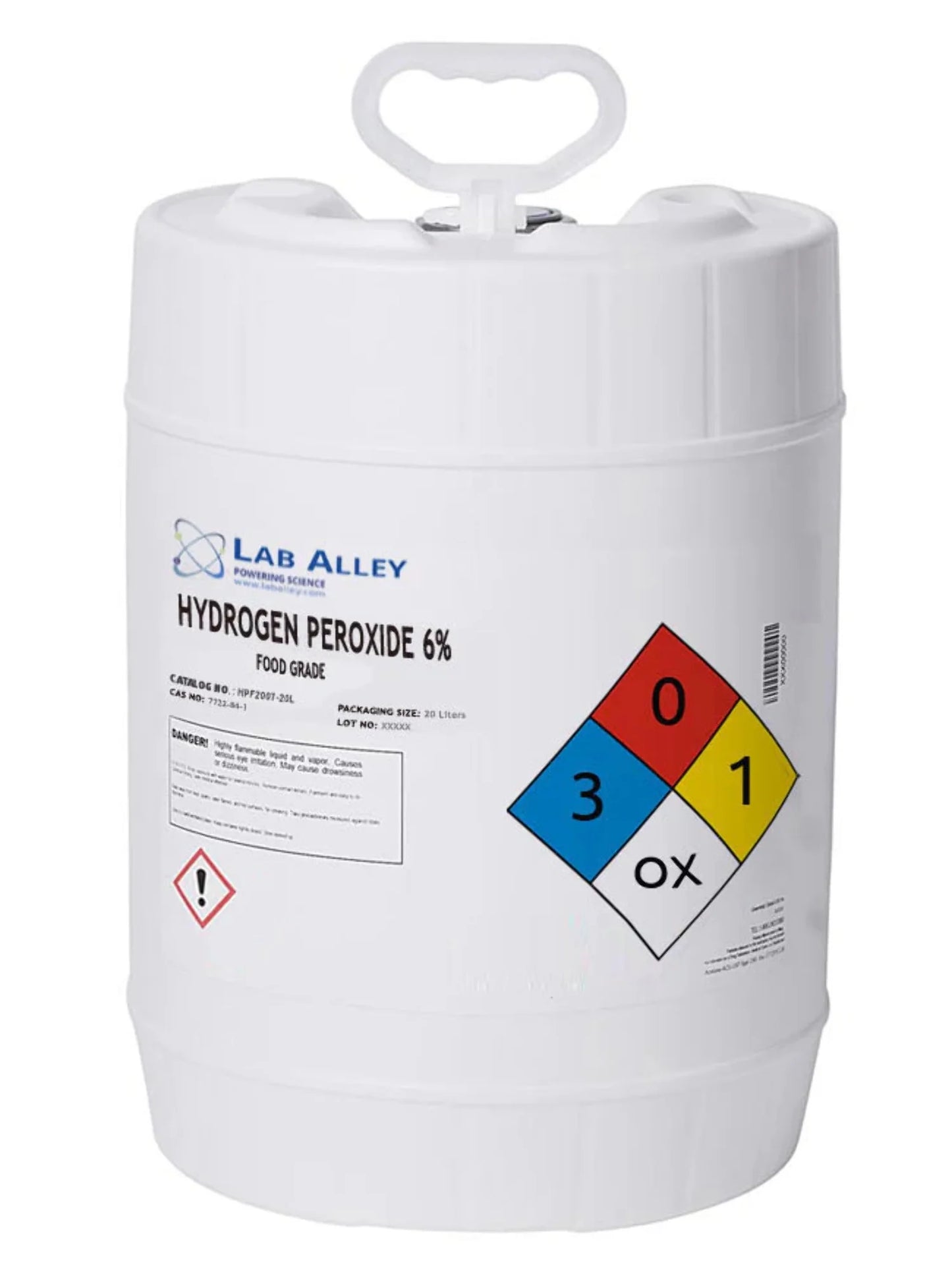 Hydrogen Peroxide 6% Solution, Food Grade, From Kosher 1LCS