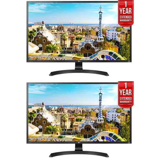 LG 32UD59-B 32-inch 3840x2160 Ultra HD 4k LED Dual Monitor Bundle with 1 Year Extended Warranty