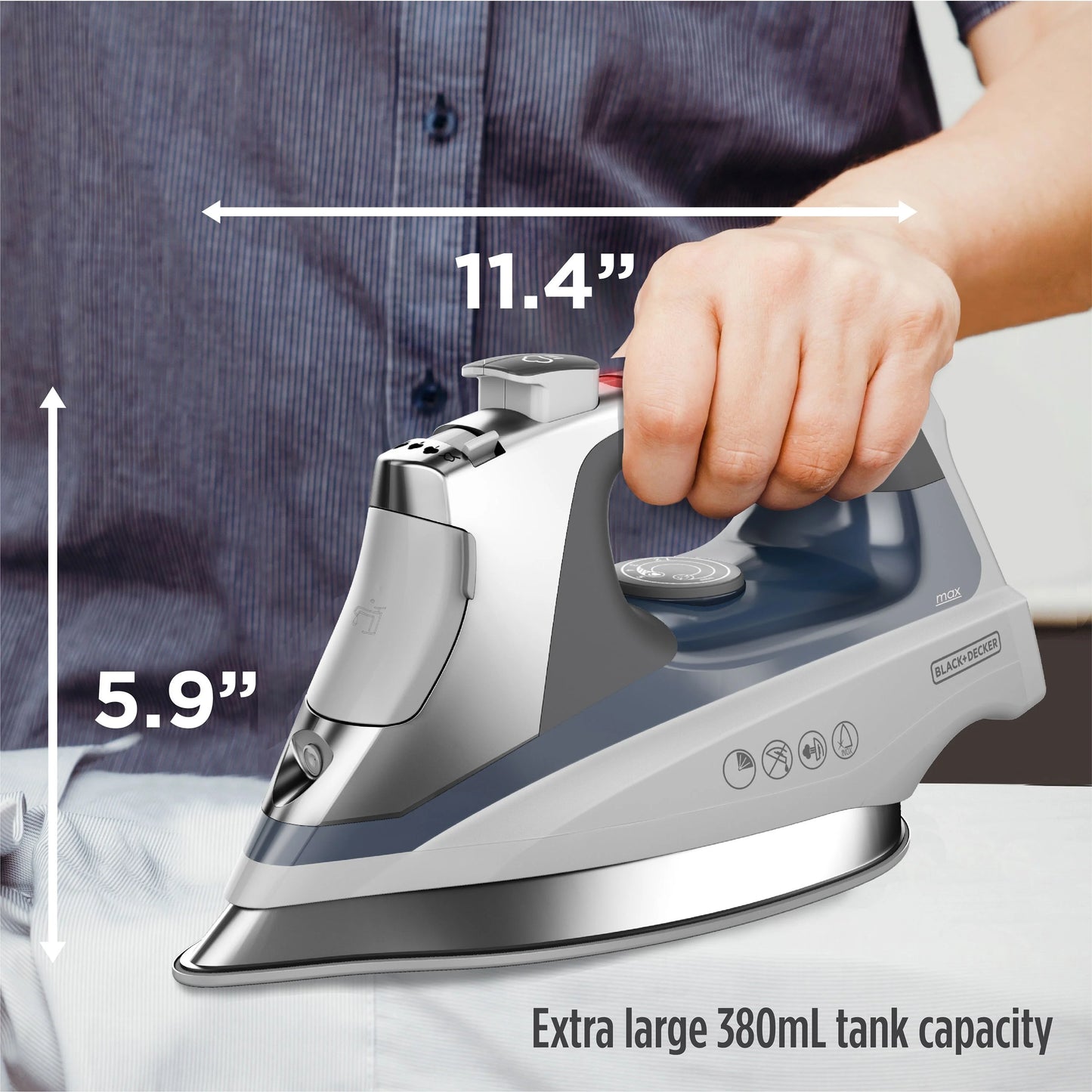 BLACK+DECKER Allure Digital Clothing Iron, Stainless Soleplate D3030