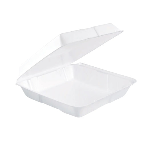 Dart Foam Hinged Lid Containers, 9.25 x 9.5 x 3, 200/Carton