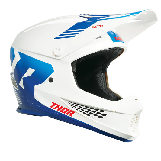 Thor Sector 2 Carve Offroad Motocross Dirt Bike Helmet - White/Blue - XX-Large