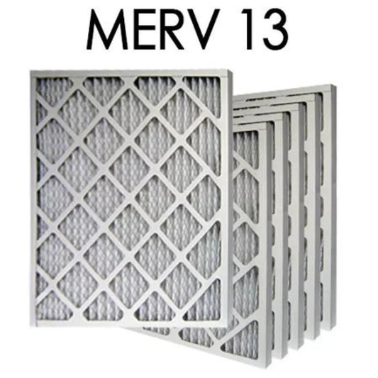 14x25x1 MERV 13 Pleated Air Filter 6PK | 13.5x24.5x.75 - Actual Size