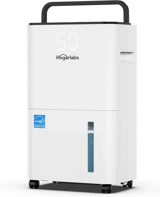 Open Box HOGARLABS 3500 Sq Ft 50 Pint Dehumidifier for Home with Drain Hose PD11C - WHITE