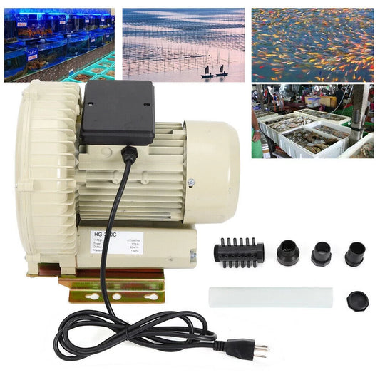 Wuzstar Commercial Aquarium Air Pump,Industrial Hydroponics Aquaculture Fish Pond Tanks Air Blower 60m/h 110v