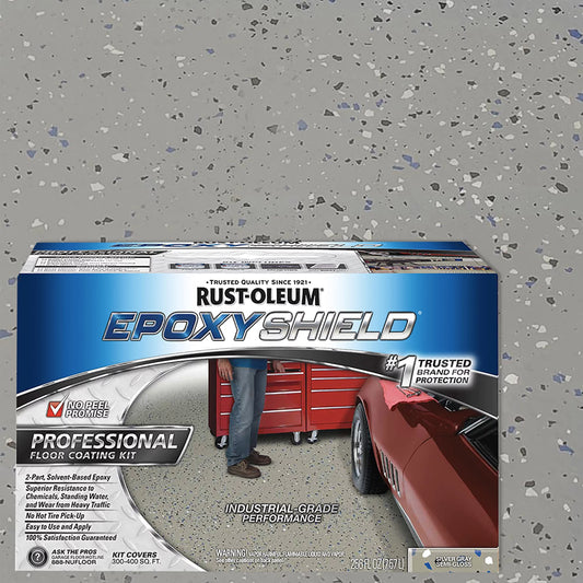 Silver Gray, Rust-Oleum EpoxyShield Semi-Gloss Professional Floor Coating-203373, 2 Galon Kit