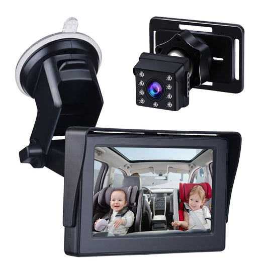 Pristin ,1080P 4.3 Inch Car Seat Mirror Clear View Adjustable Camera Vision Safety Car Camera Vision Cameras Monitored Mirrors Vision Safety Car View Adjustable 5M Seat Mirror Cameras Baby Car