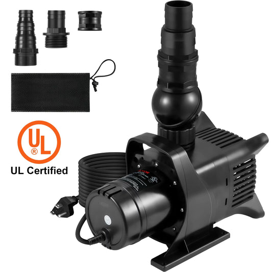 VEVOR Submersible Water Pump 8000GPH Pond Pump 26FT 530W for Waterfall Fountain