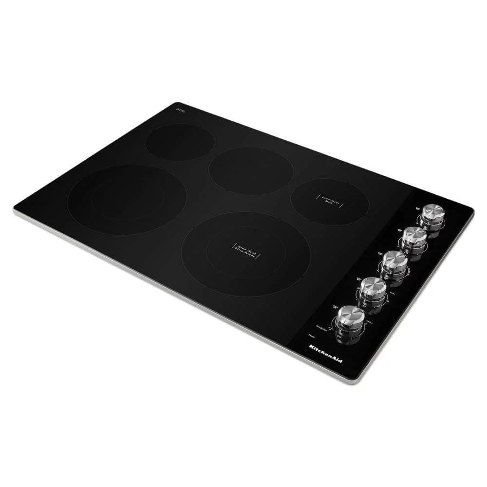 KitchenAid KCES550HSS 30 inch Stainless 5 Element Electric Cooktop
