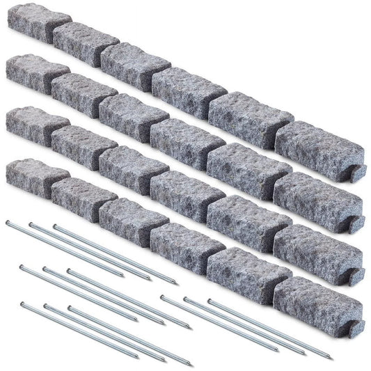 Beuta, Pack of 4, Greystone 6-Brick SectionS w/ Securing Spikes