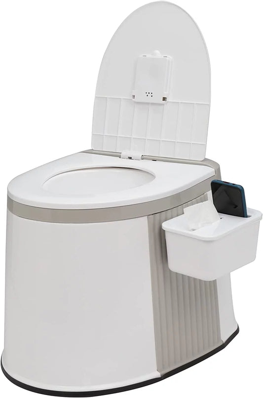 VINGLI Portable Toilet, Commode with 5 Gallon Bucket Inner, Lightweight Camping RV Toilet for Adult, Kids, Boat, Van, Travel, Emergency Use