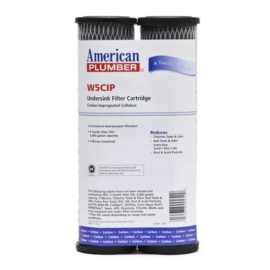 Package Of 7 American Plumber W5CIP Carbon Wrap Water Filters