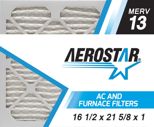 Aerostar 16 1/2x21 5/8x1 MERV  13,  Air Filter, 16 1/2x21 5/8x1, Box of 4