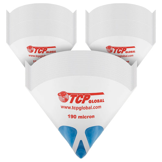 250 Pack of Paint Strainers with Fine 190 Micron Filter Tips PURE BLUE Ultra-Flow Blue Nylon Mesh Cone Paint Screen