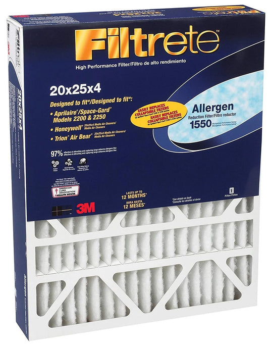 3M Allergen Reduction Air Filter 1550 [Set of 4] Size: 25 H x 20 W x 4 D