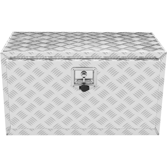 VEVOR Underbody Truck Box, 30x14x16in Heavy Duty Aluminum Diamond Plate Storage Box with Lock, Waterproof, T-Handle Latch, Pickup Tool Box for Truck, Van, Trailer