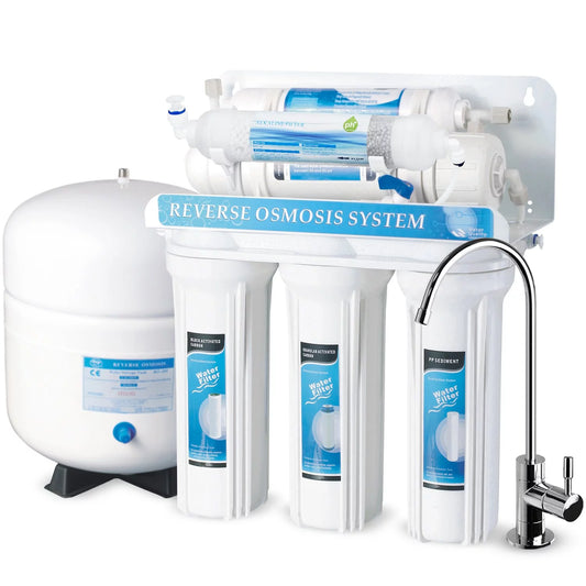 Geekpure 6-Stage Reverse Osmosis Water Filter System with Alkaline pH+ Remineralization Filter