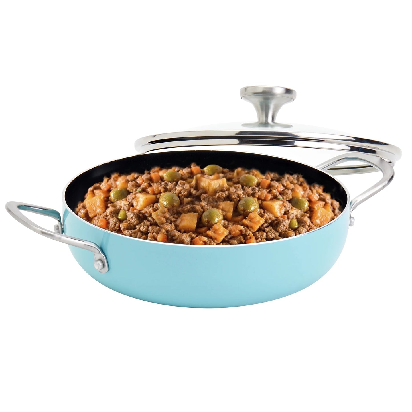 Infuse 3Qt Nonstick Aluminum Covered Caldero Saute Pan, Aqua