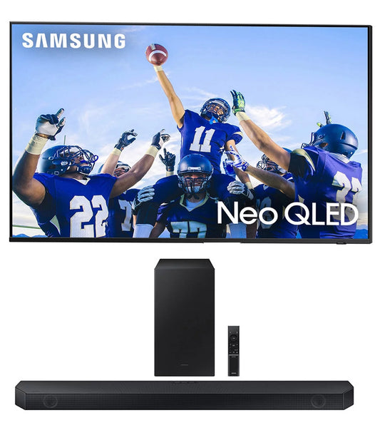 Samsung QN65QN90CAFXZA 65 Inch Neo QLED Smart TV with 4K Upscaling with a Samsung HW-Q600C 3.1.2ch Soundbar and Subwoofer with Dolby Atmos (2023)