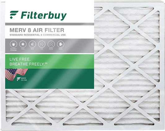 Filterbuy 16x20x4 MERV 8 Pleated HVAC AC Furnace Air Filters (1-Pack)
