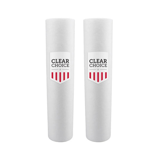 Clear Choice Sediment Water Filter 1 Micron 20 x 4.50 Water Filter Cartridge Replacement 20 inch RO System 155360-43, WHKF-GD25BB, 2-Pk