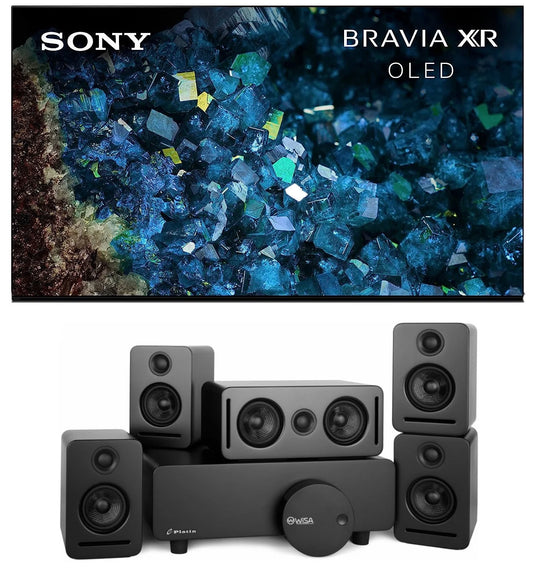 Sony XR65A80L 65 Inch 4K HDR OLED Smart Google TV with PS5 Features with a Platin MONACO-5-1-SOUNDSEND 5.1 Sound System with WiSA Transmitter (2023)