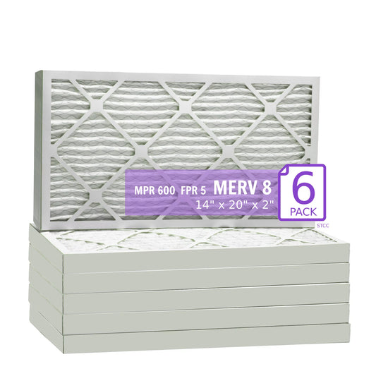 14x20x2, Purolator DMK80 Extended Surface Pleated Air Filter, Mechanical MERV 8, (6 Pack)
