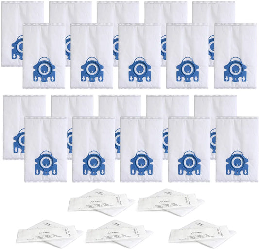 Hometimes 20 Packs Replacement Airclean GN 3D Bags Compatible with Miele S2, S5, S8, Classic C1, Complete C2 and Complete C3 Series Canister Vacuum Cleaner